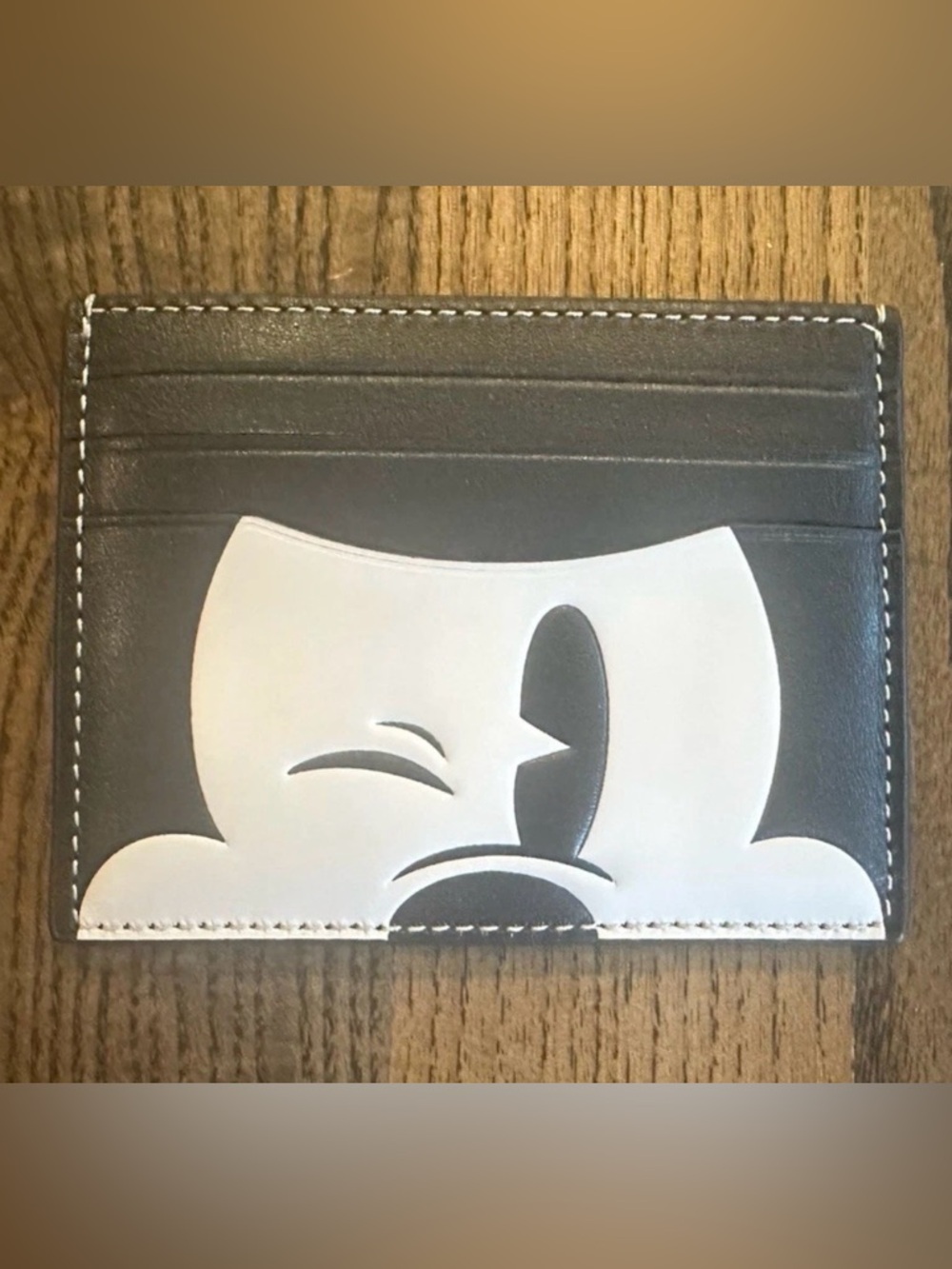 NWT New DISNEY x COACH Slim ID Card Case Wink (CM728) Mickey Mouse